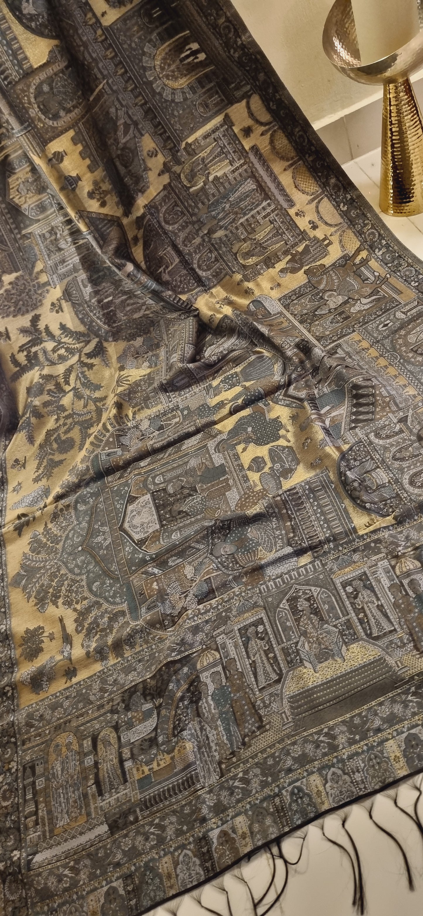 Darbari moonlight silky kaani shawl