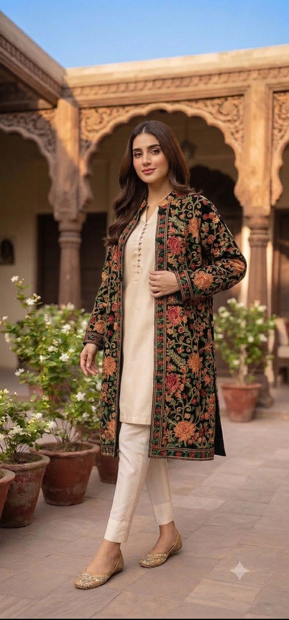 Embroidered coat: Pashmina
