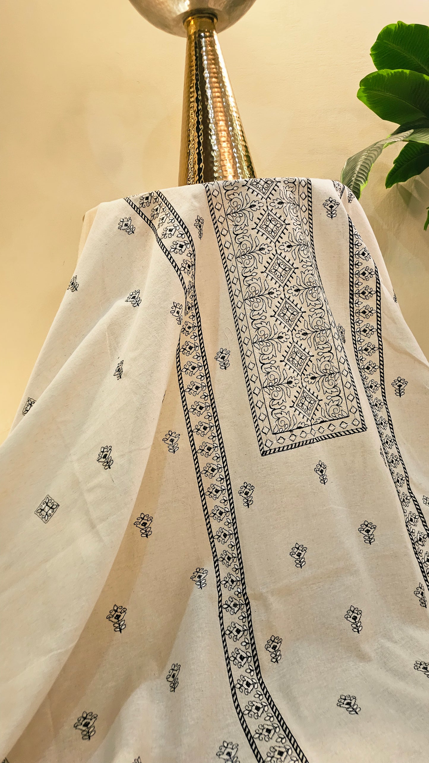Embroidered three piece: Karandi khaddar