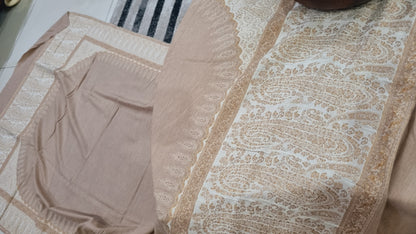 Pashmina shawl with zaree kaani border