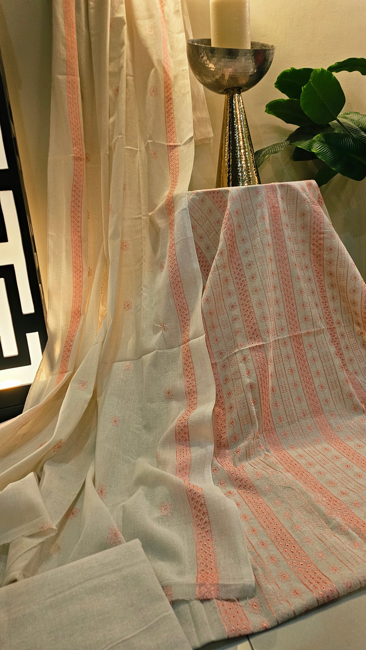 Embroidered three piece: Karandi khaddar