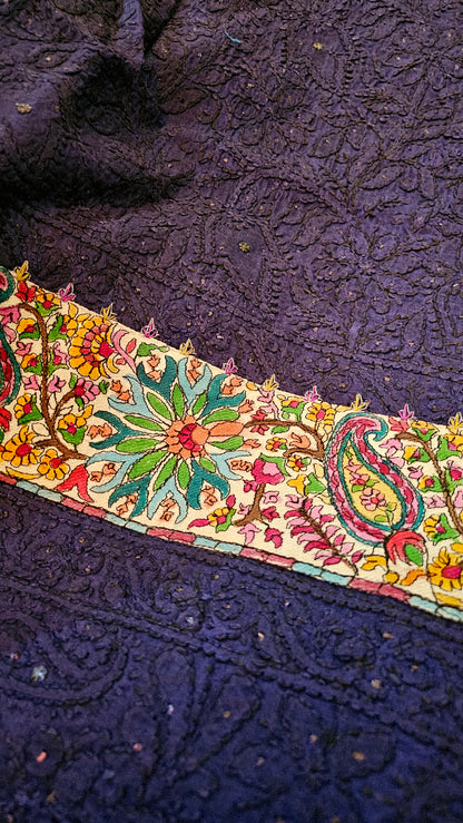 Chikankari with kalamkar border