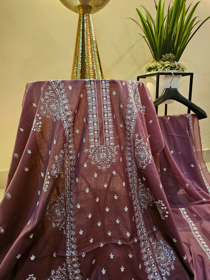 Lawn embroidered three piece