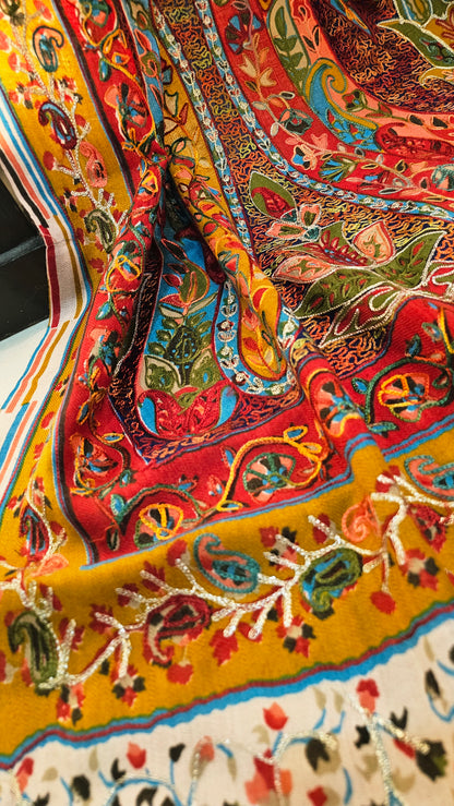 Reelkar embroidered: Pashmina