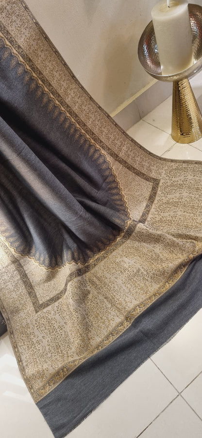 Pashmina with moonlight kaani border