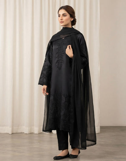 Embroidered three piece: silk