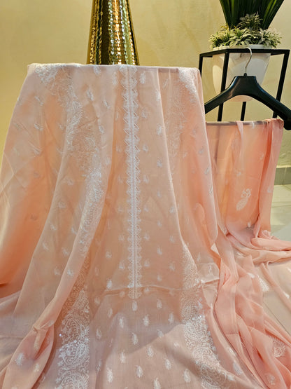 Lawn embroidered three piece