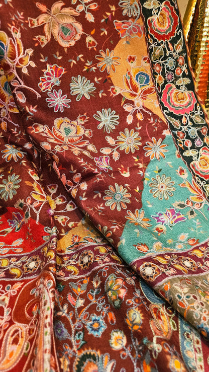 Reelkar embroidered: Pashmina
