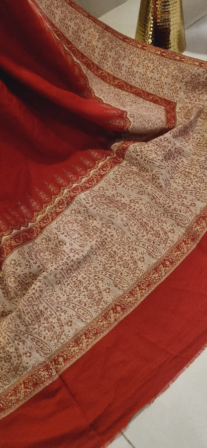 Pashmina with moonlight kaani border