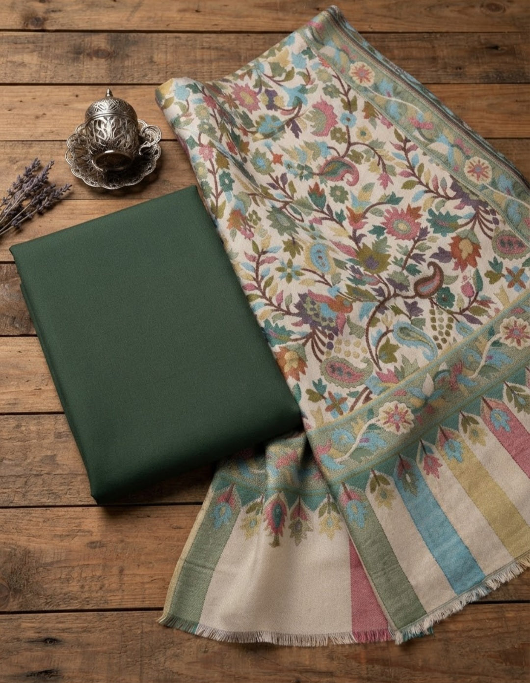 Kaani three piece: Pashmina