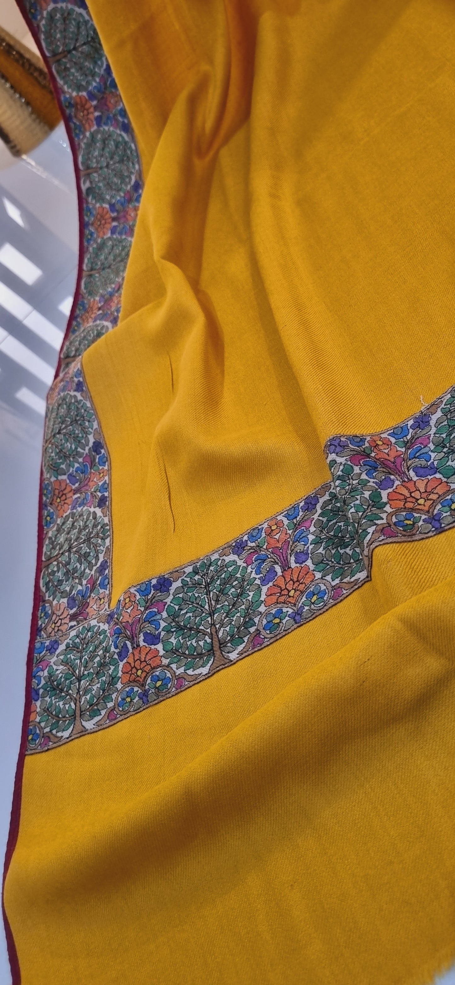 Kalamkar border Pashmina