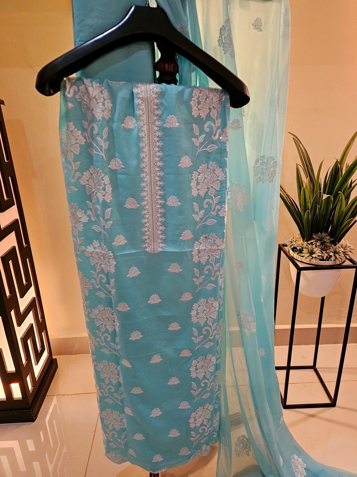 Lawn embroidered three piece