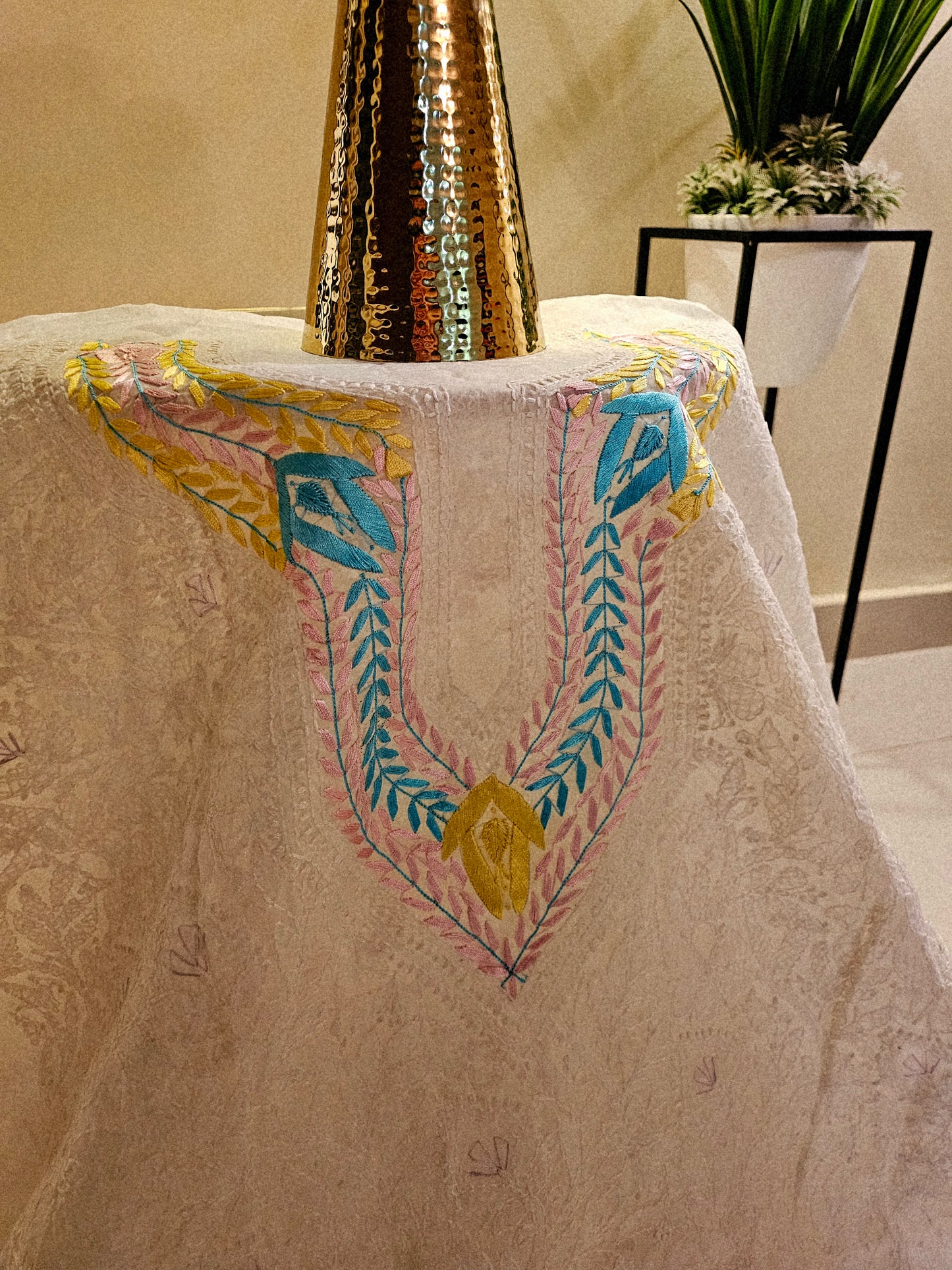 Parsi gara embroidered chikankari shirt