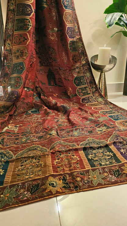 Meenakari shawl: patola silk