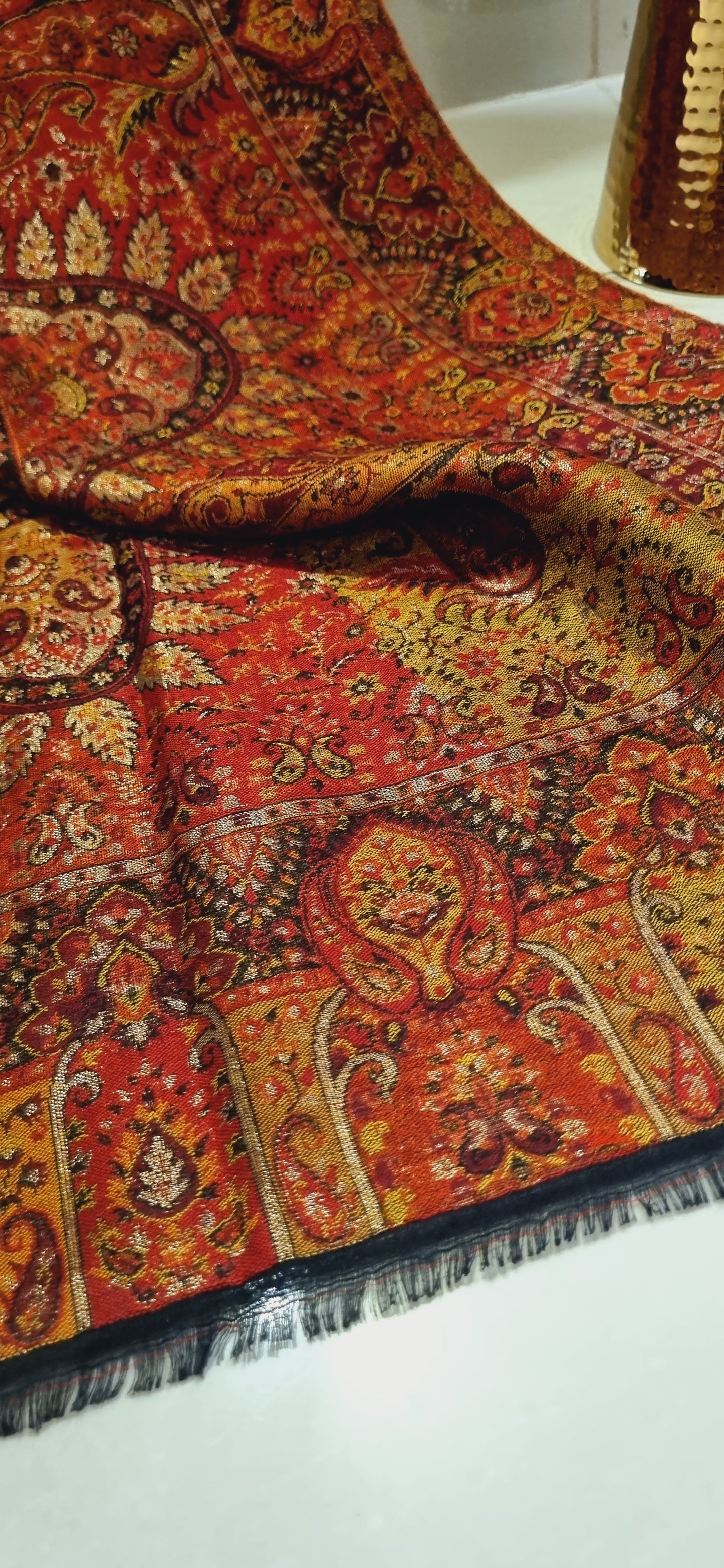 Reversible moonlight gandhara kaani shawl