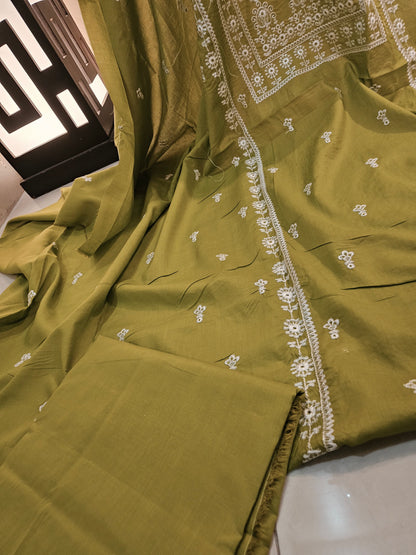 Lawn embroidered two piece