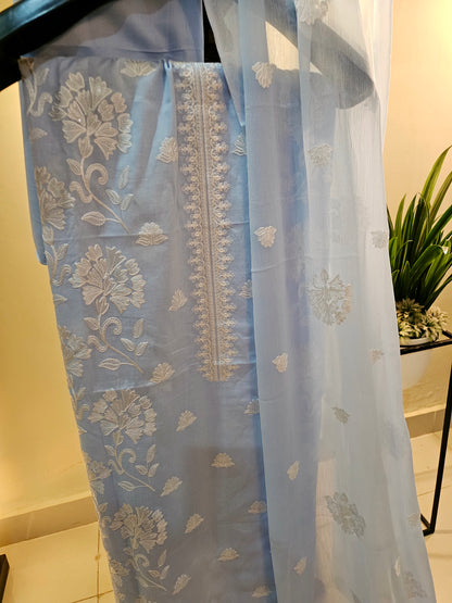 Lawn embroidered three piece