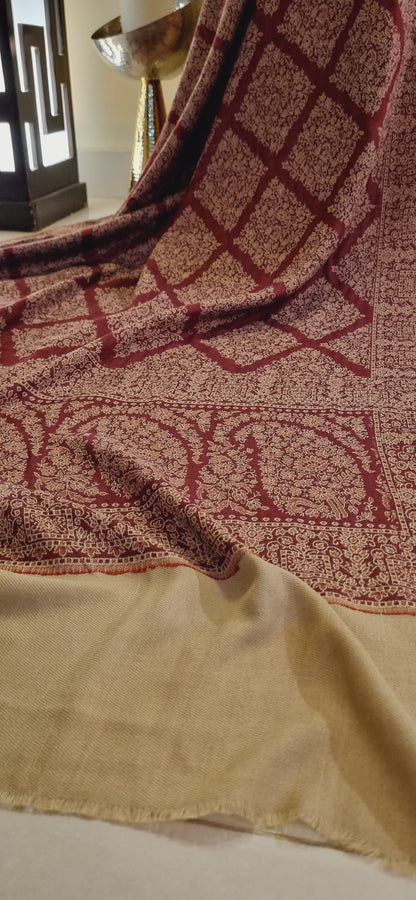 Woollen pashmina kaani shawl