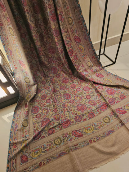 Pashmina kaani gulabkar shawl