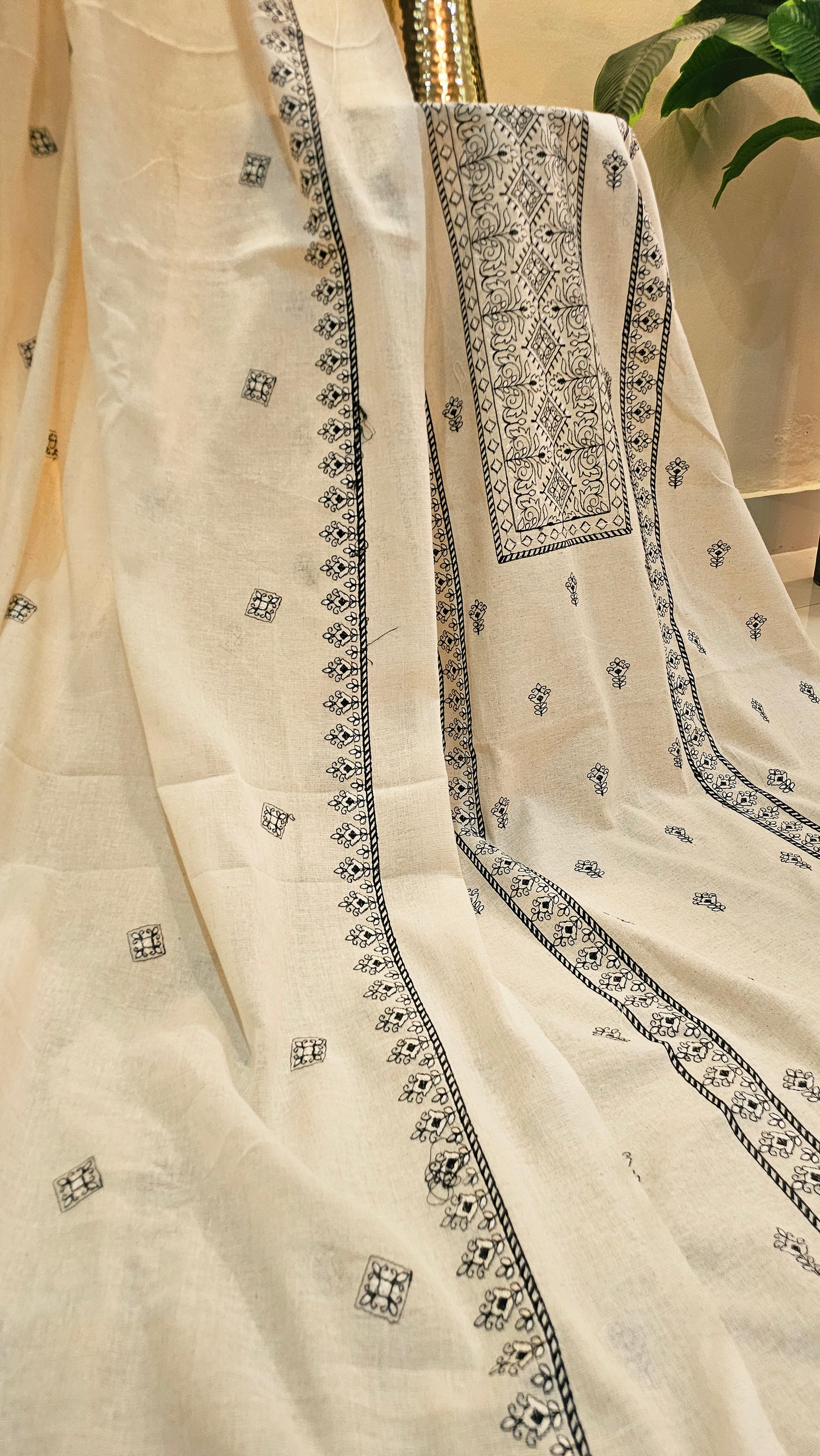 Embroidered three piece: Karandi khaddar