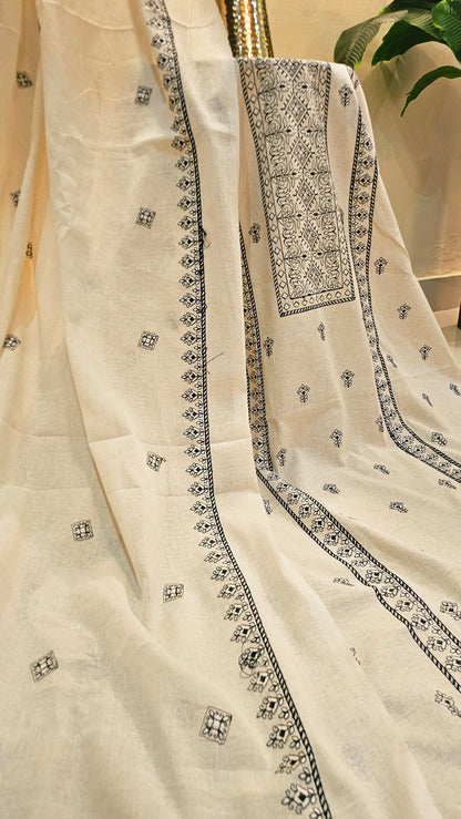 Embroidered three piece: Karandi khaddar