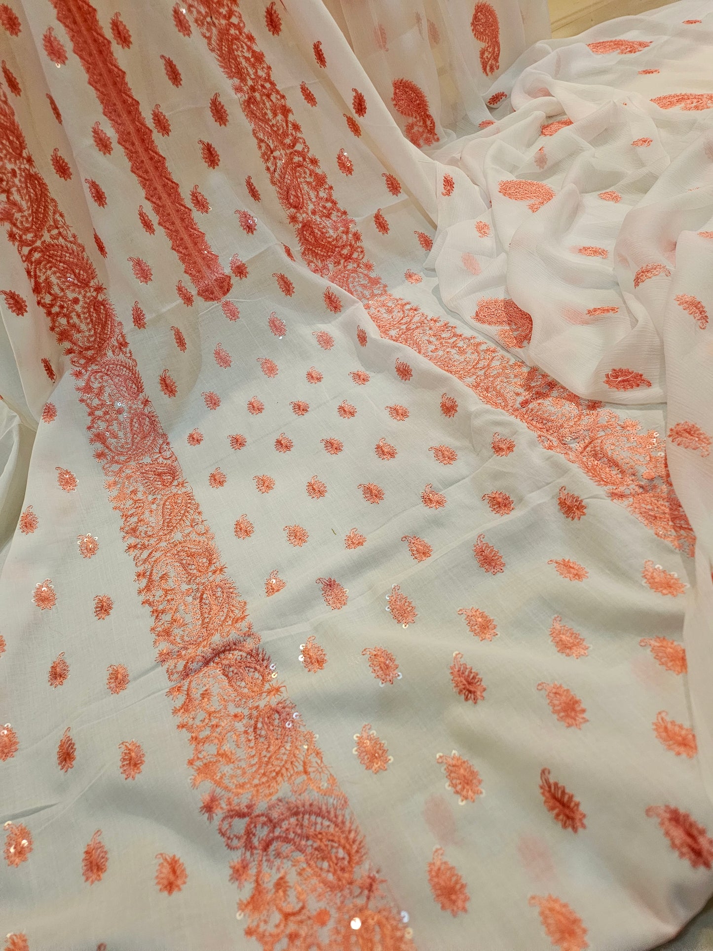 Lawn embroidered three piece
