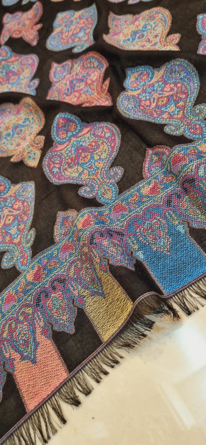 Woollen pashmina kaani shawls