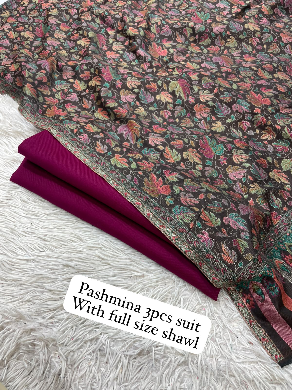 Kaani three piece: Pashmina