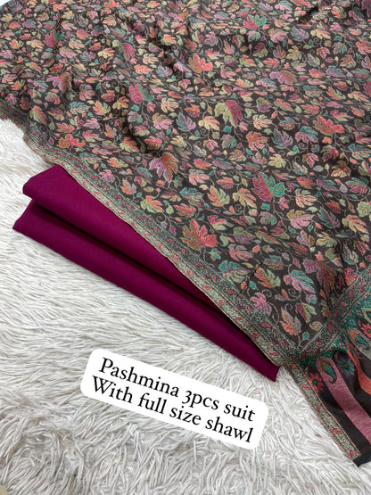 Kaani three piece: Pashmina