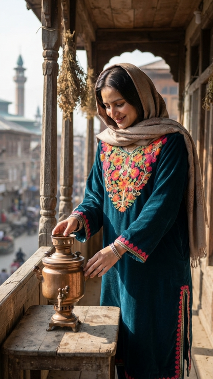 Kashmiri phiran: velvet