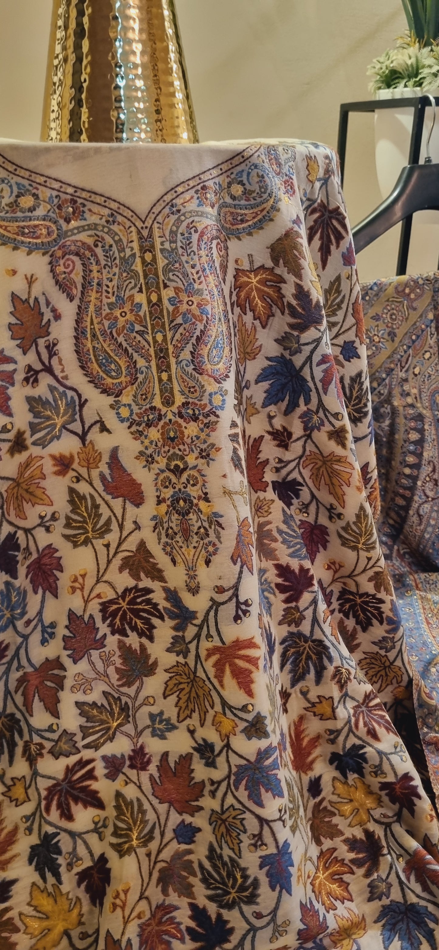 Three piece silk kaani suit