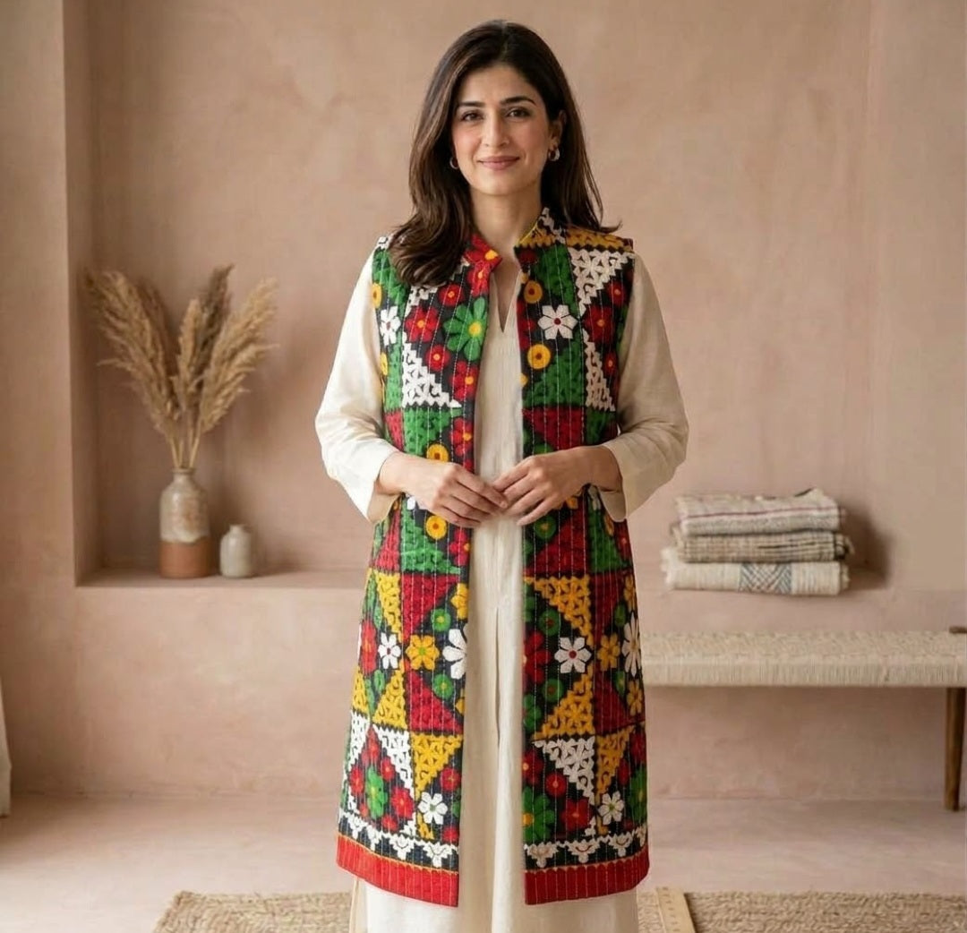 Kantha jacket: cotton