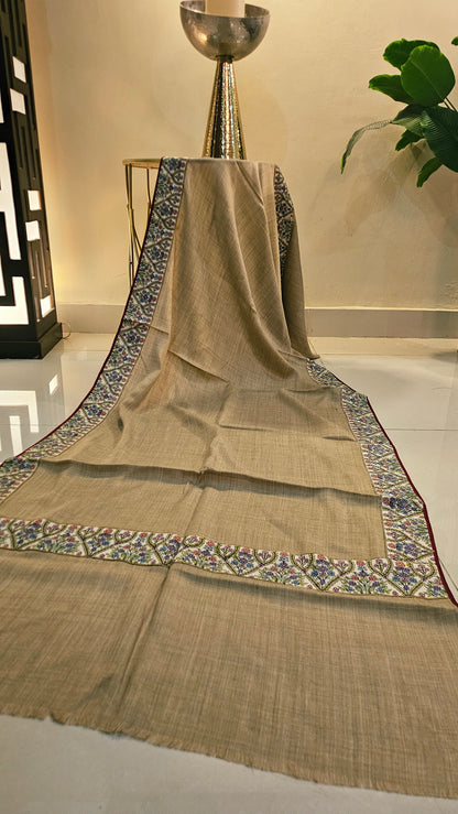 Kalamkar embroidered minishawl: pashmina