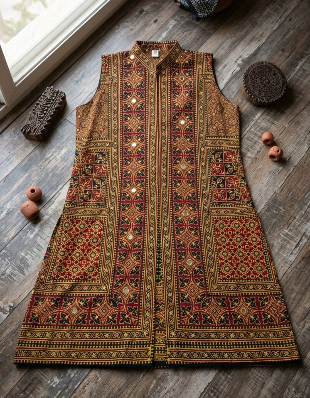 Ajrak jacket: cotton
