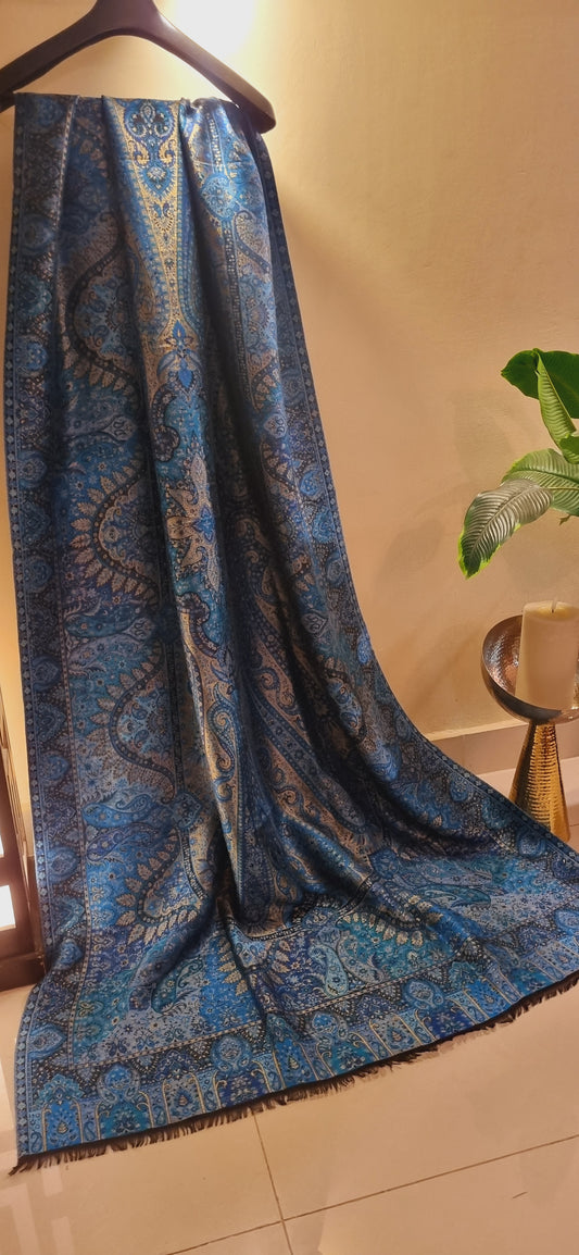 Reversible moonlight gandhara kaani shawl
