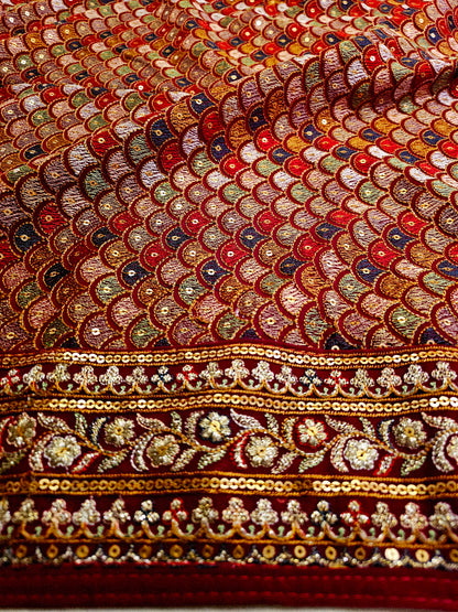 Embroidered georgete dupata