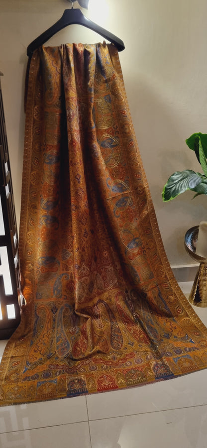 Pashmina kaani with zaree weave