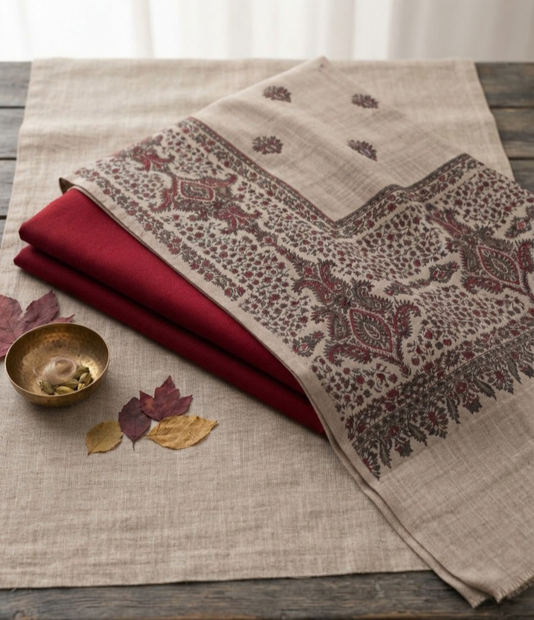 Kaani three piece: Pashmina