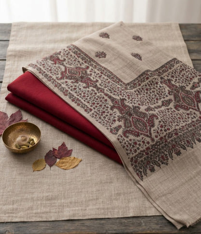 Kaani three piece: Pashmina