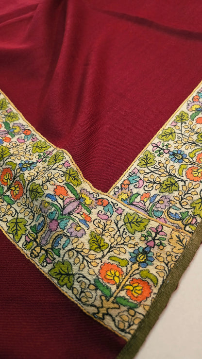 Kalamkar border Minishawl: pashmina