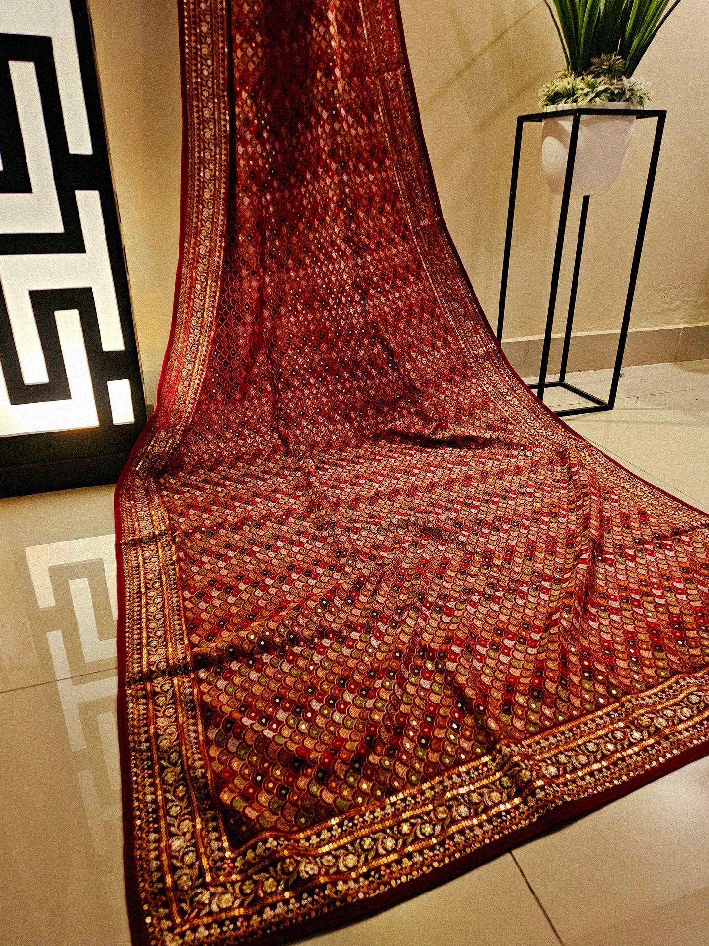 Embroidered georgete dupata
