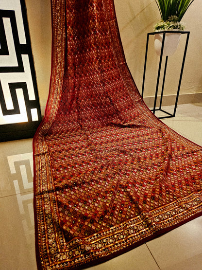 Embroidered georgete dupata