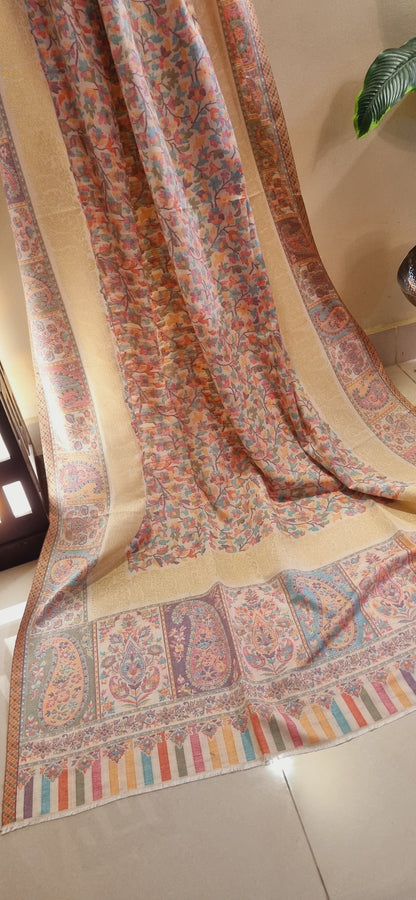 Pashmina kaani with moonlight border