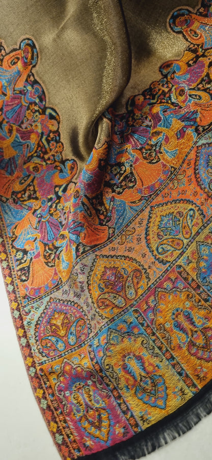 Reversible Moonlight gandhara kaani pashmina shawls