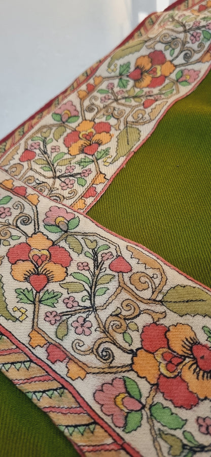 Kalamkar border Pashmina