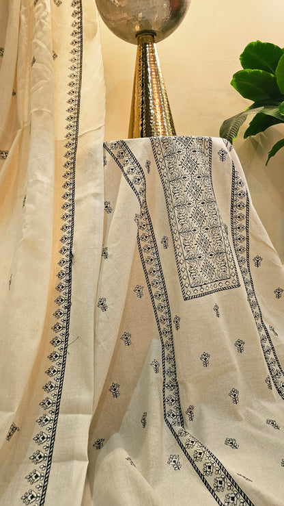 Embroidered three piece: Karandi khaddar
