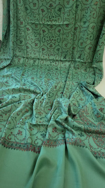 Hand embroidered woolen pashmina shawls