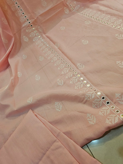 Lawn embroidered two piece