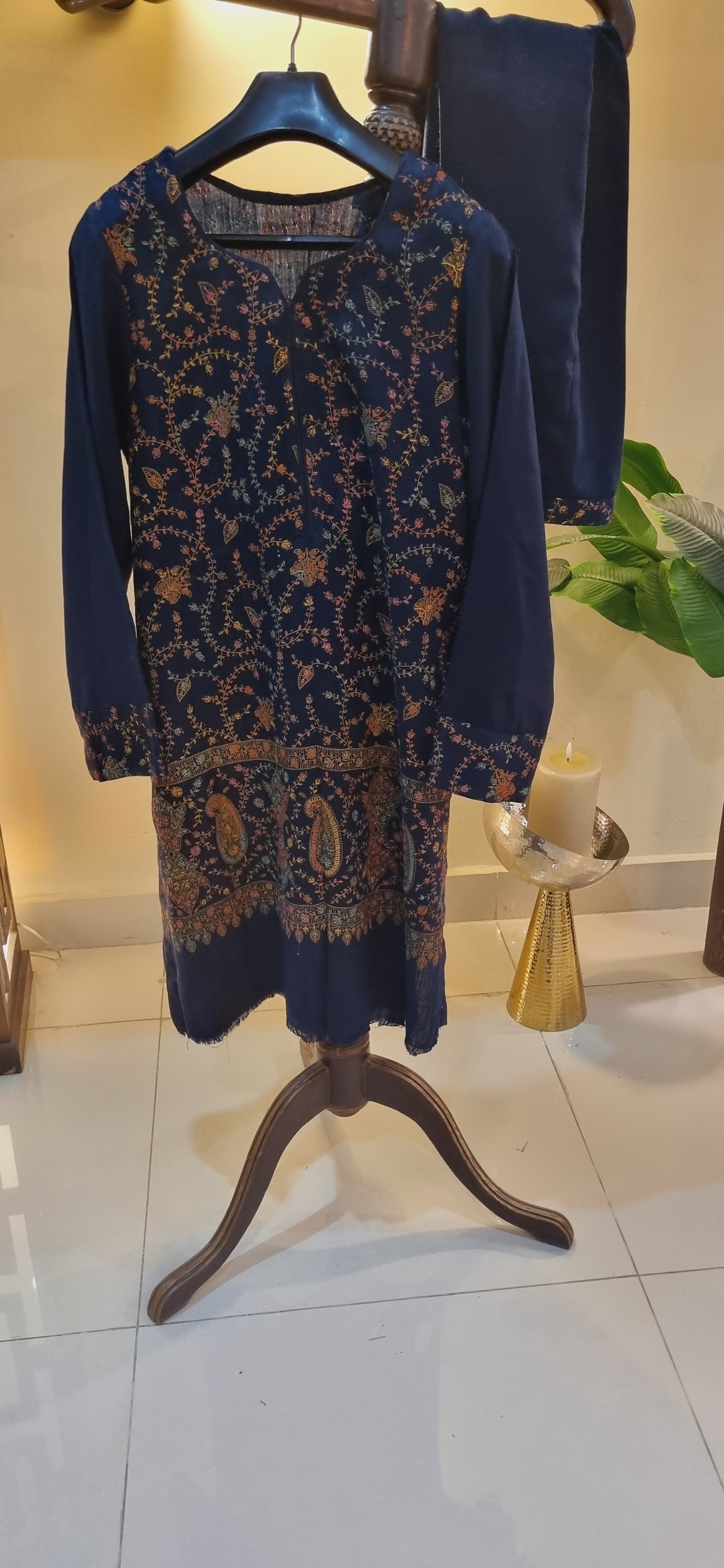 Hand embroidered Two piece suit