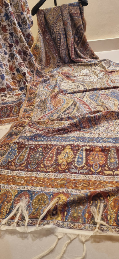 Three piece silk kaani suit